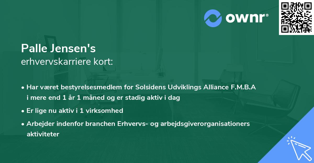 Palle Jensen's erhvervskarriere kort