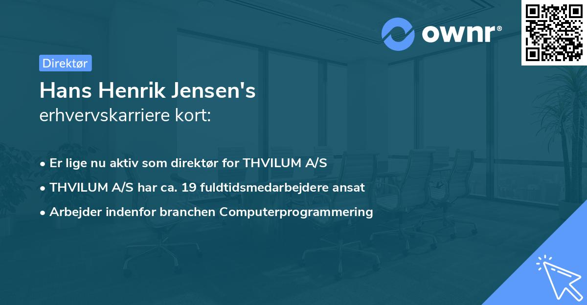 Hans Henrik Jensen's erhvervskarriere kort