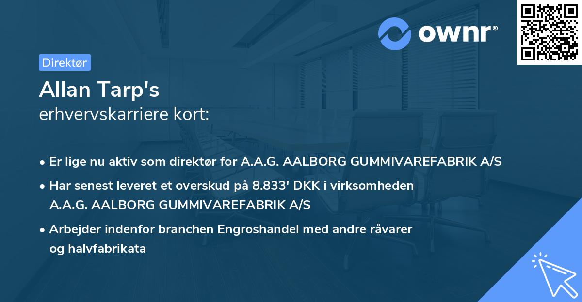 Allan Tarp's erhvervskarriere kort
