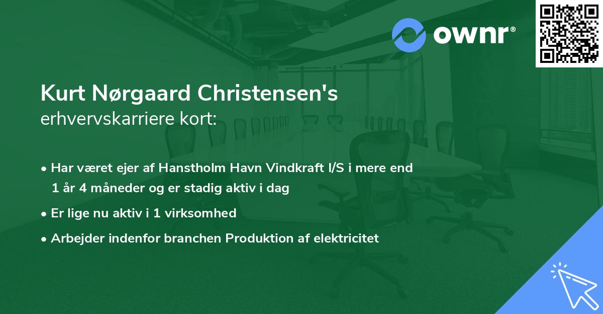 Kurt Nørgaard Christensen's erhvervskarriere kort