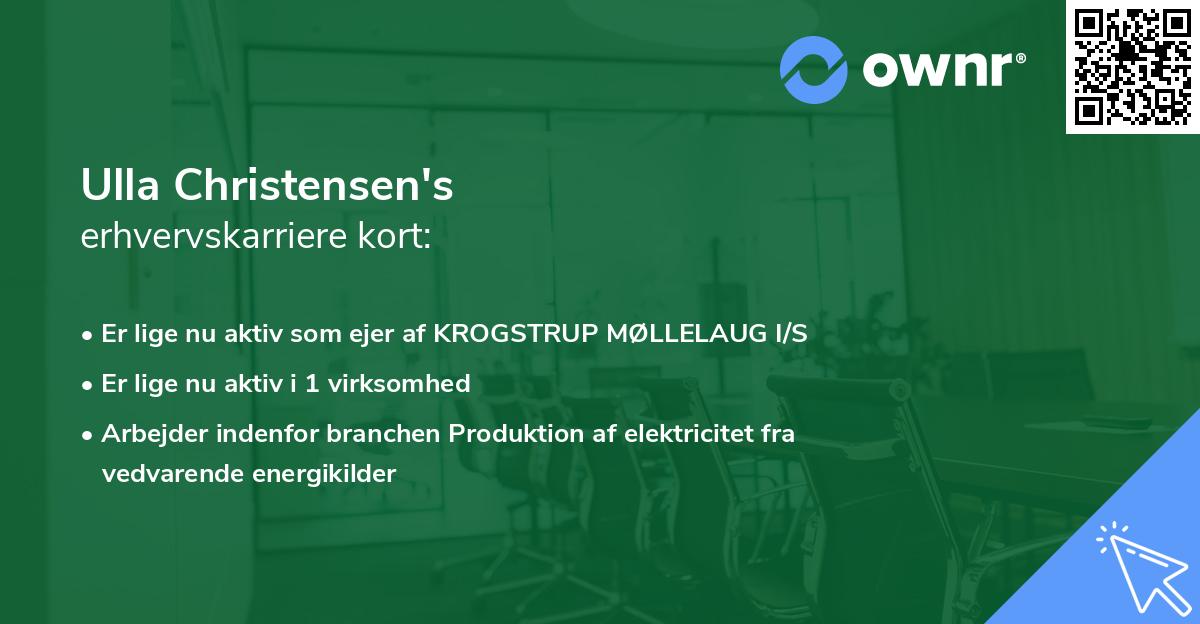 Ulla Christensen's erhvervskarriere kort