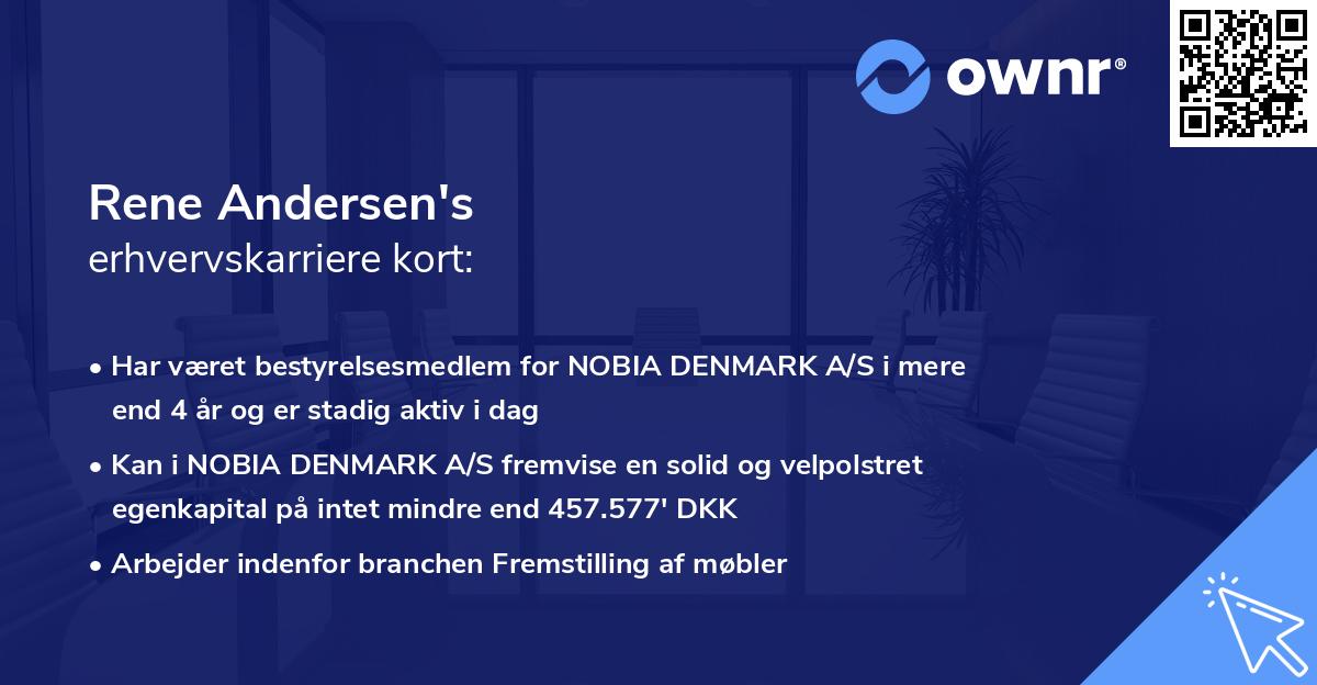 Rene Andersen's erhvervskarriere kort