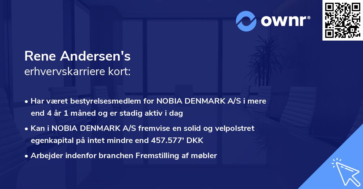 Rene Andersen's erhvervskarriere kort