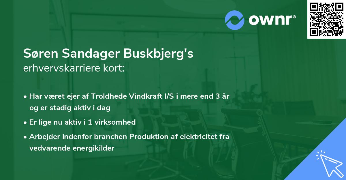 Søren Sandager Buskbjerg's erhvervskarriere kort