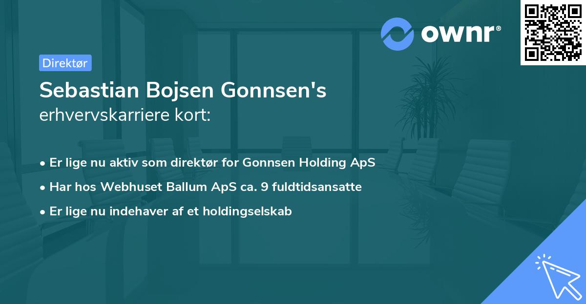 Sebastian Bojsen Gonnsen's erhvervskarriere kort