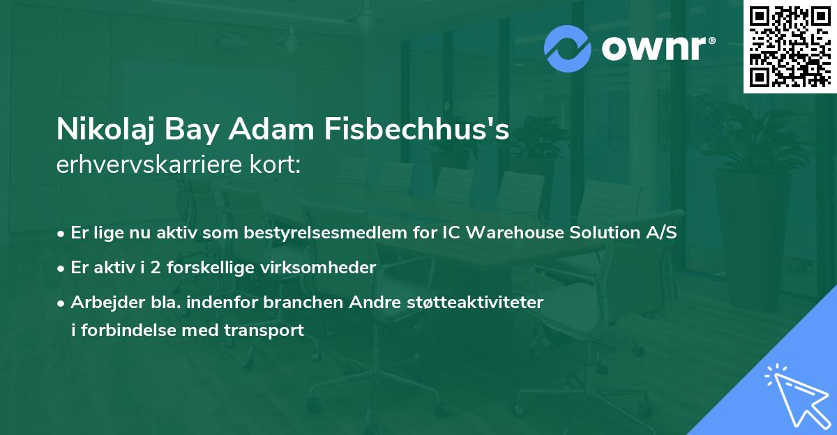 Nikolaj Bay Adam Fisbechhus's erhvervskarriere kort