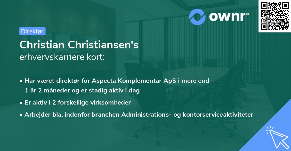 Christian Christiansen's erhvervskarriere kort
