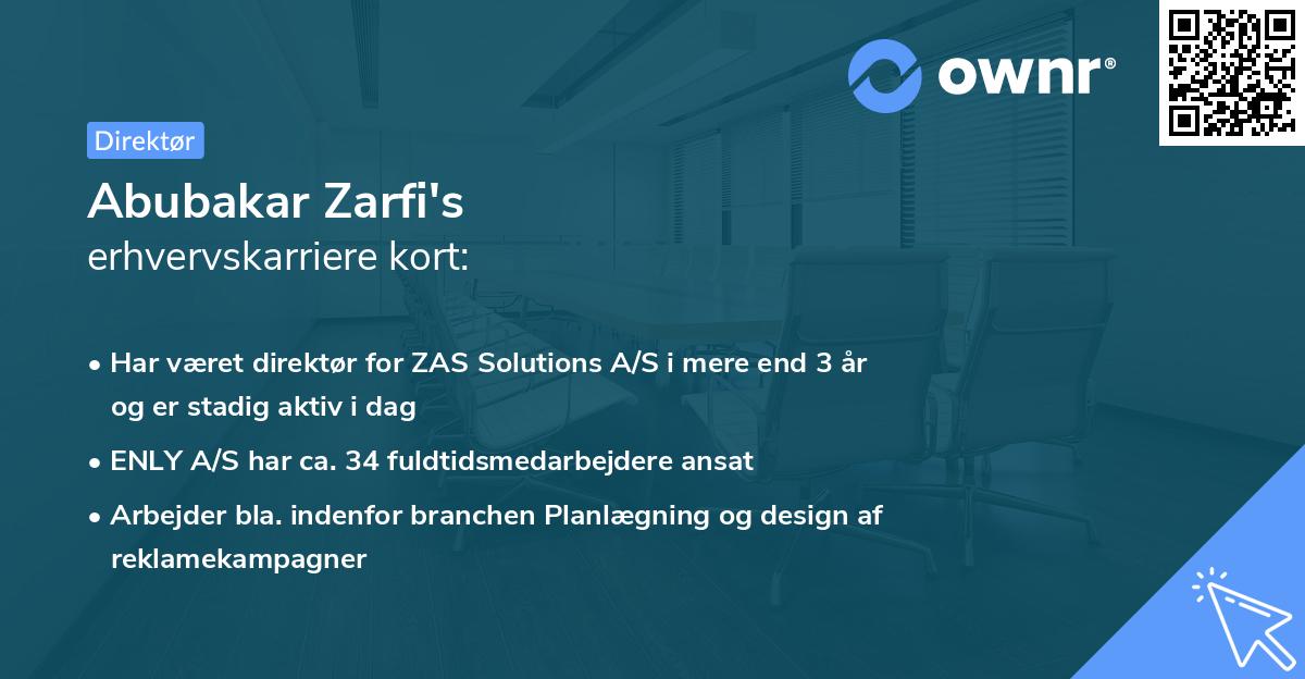 Abubakar Zarfi's erhvervskarriere kort