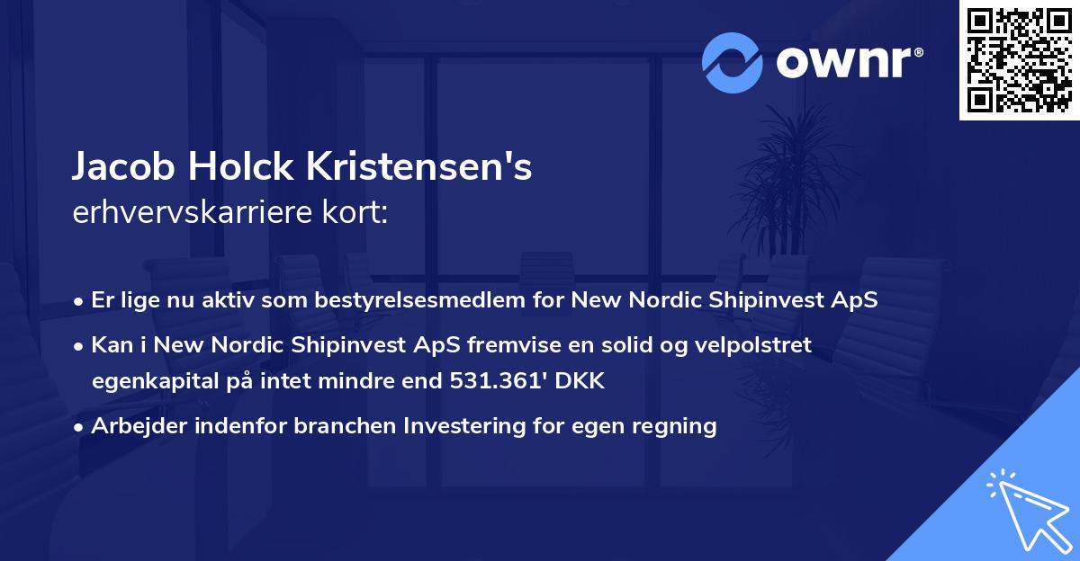 Jacob Holck Kristensen's erhvervskarriere kort