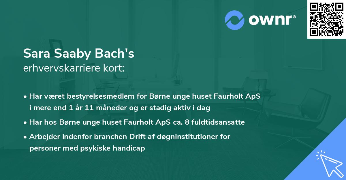 Sara Saaby Bach's erhvervskarriere kort