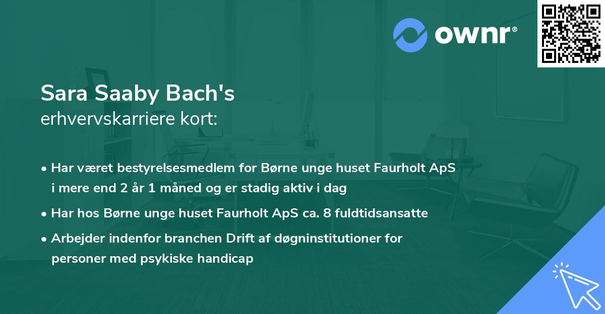 Sara Saaby Bach's erhvervskarriere kort