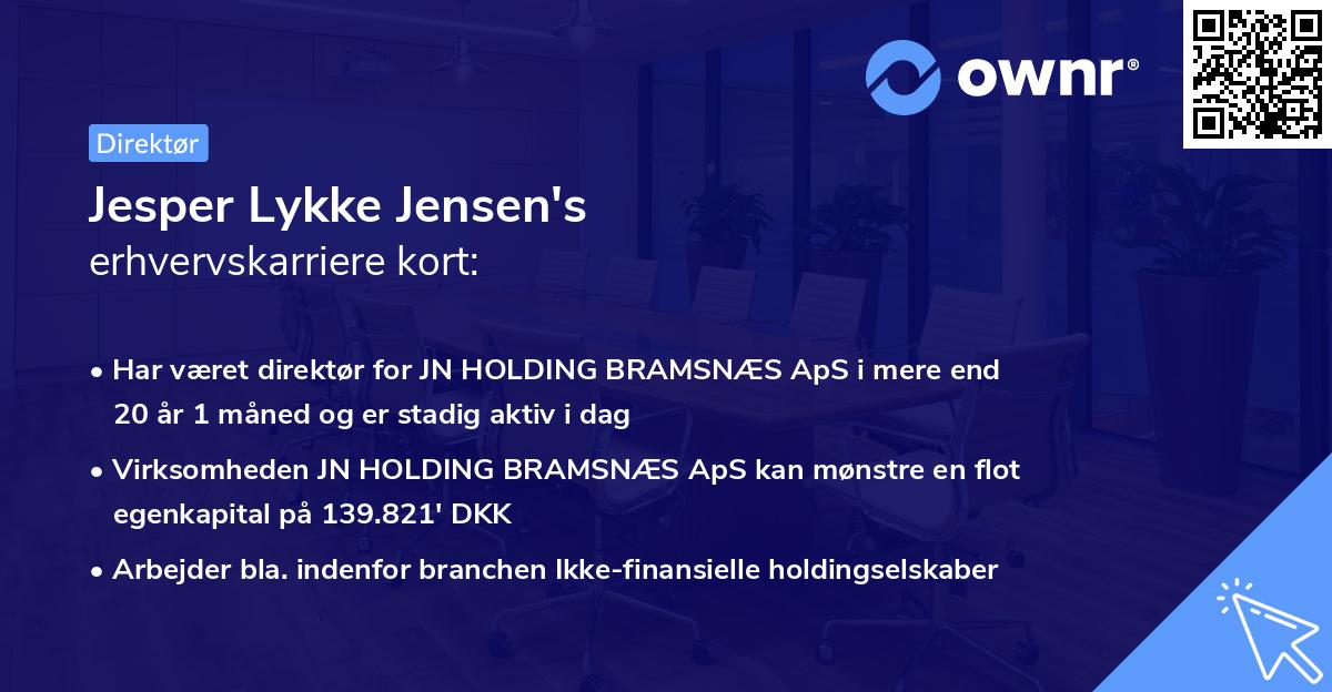 Jesper Lykke Jensen's erhvervskarriere kort