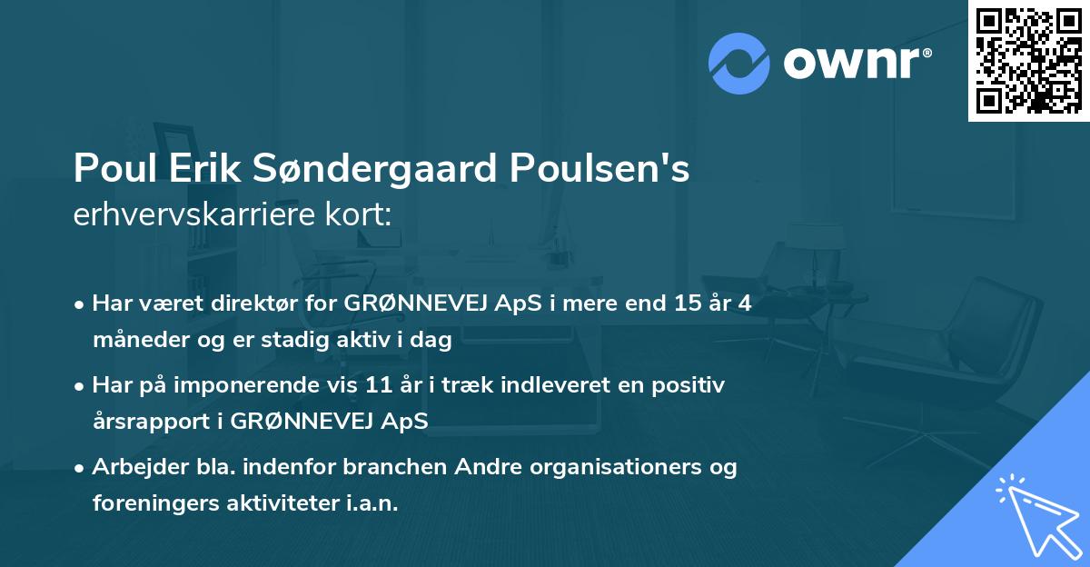 Poul Erik Søndergaard Poulsen's erhvervskarriere kort