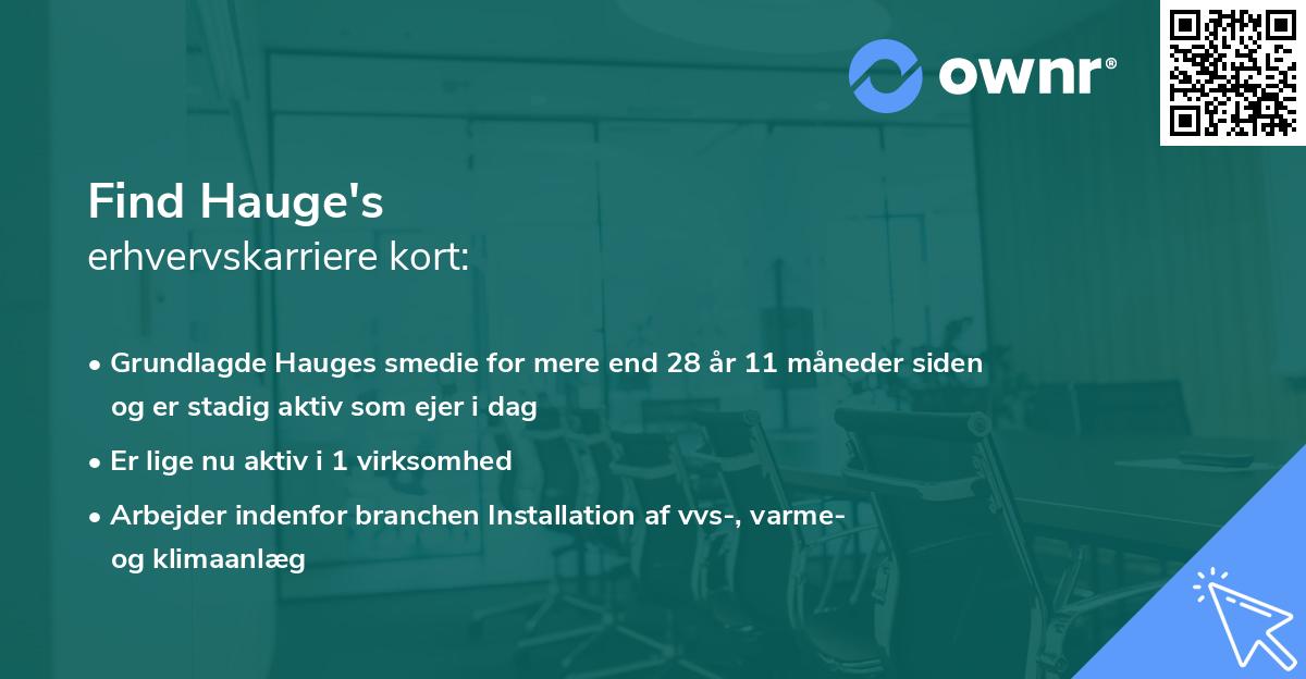Find Hauge's erhvervskarriere kort