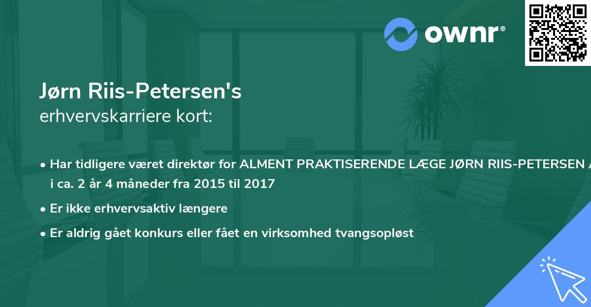 Jørn Riis-Petersen's erhvervskarriere kort