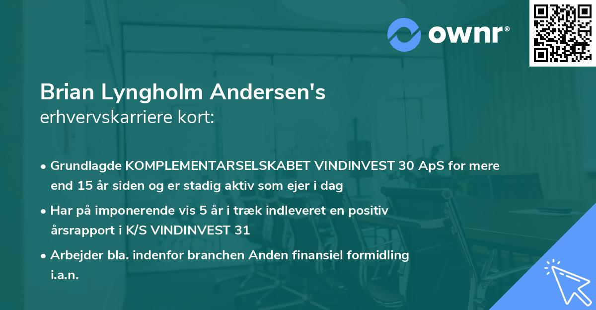 Brian Lyngholm Andersen's erhvervskarriere kort