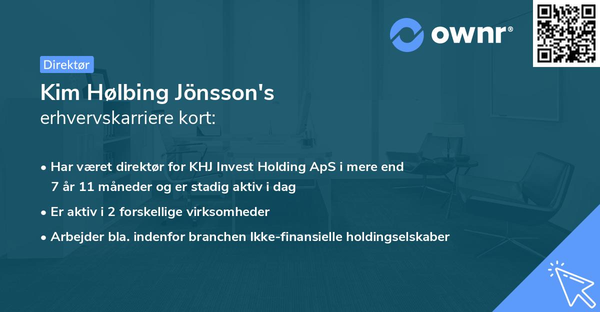 Kim Hølbing Jönsson's erhvervskarriere kort