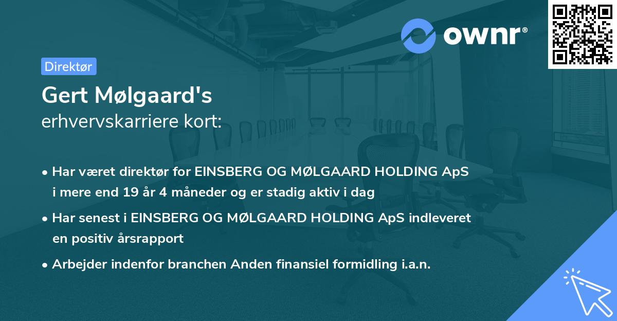 Gert Mølgaard's erhvervskarriere kort