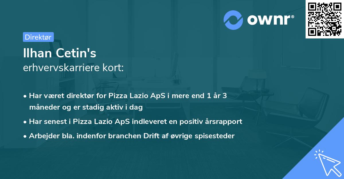 Ilhan Cetin's erhvervskarriere kort