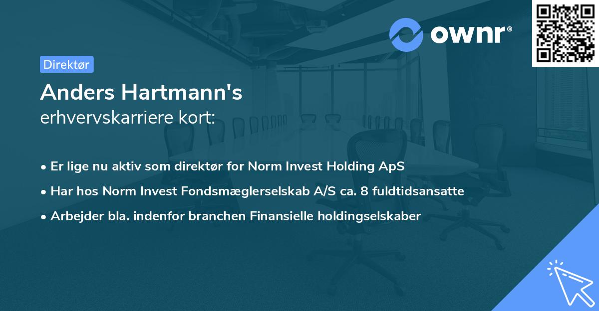 Anders Hartmann's erhvervskarriere kort