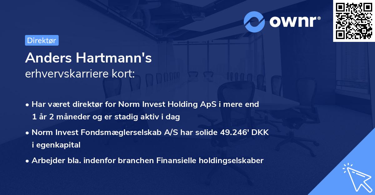 Anders Hartmann's erhvervskarriere kort