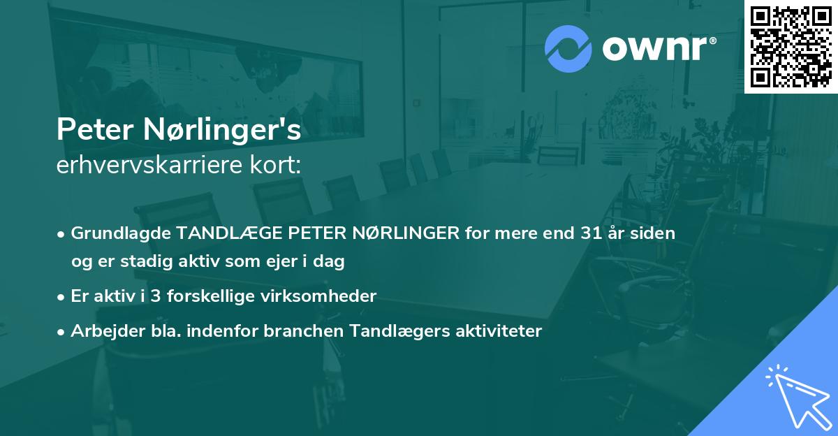 Peter Nørlinger's erhvervskarriere kort