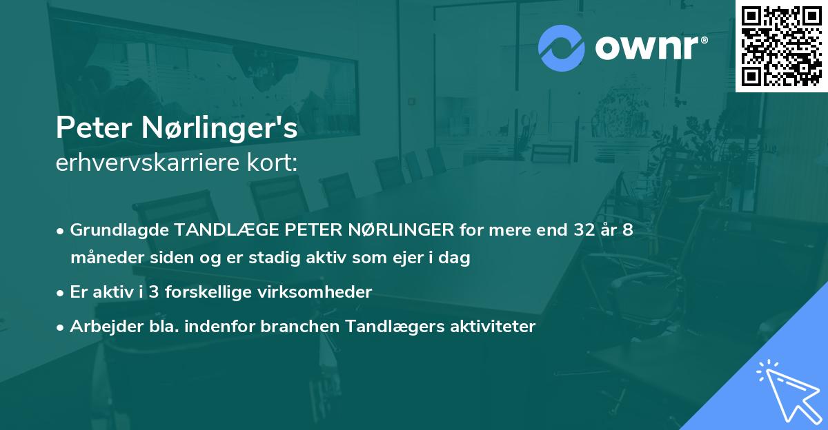 Peter Nørlinger's erhvervskarriere kort