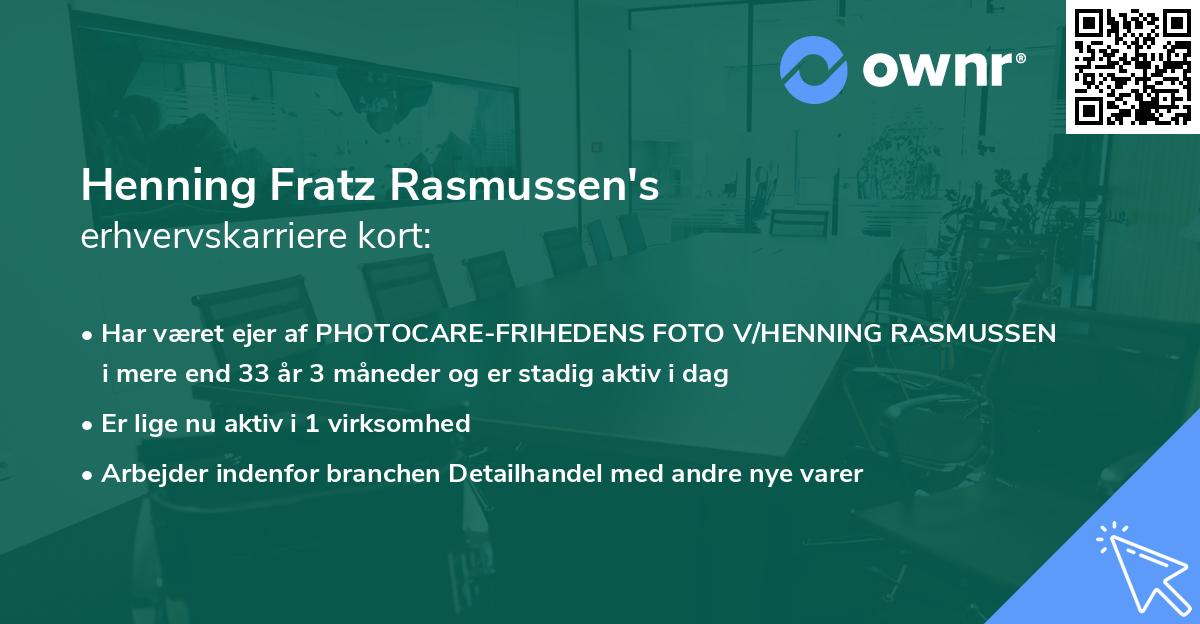 Henning Fratz Rasmussen's erhvervskarriere kort