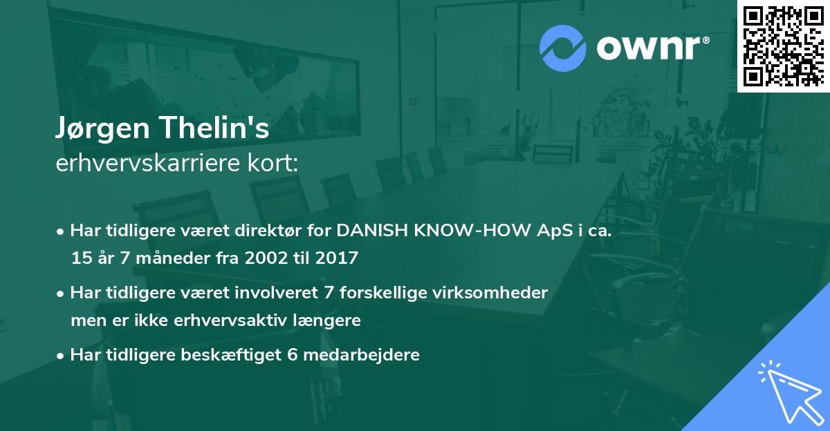 Jørgen Thelin's erhvervskarriere kort