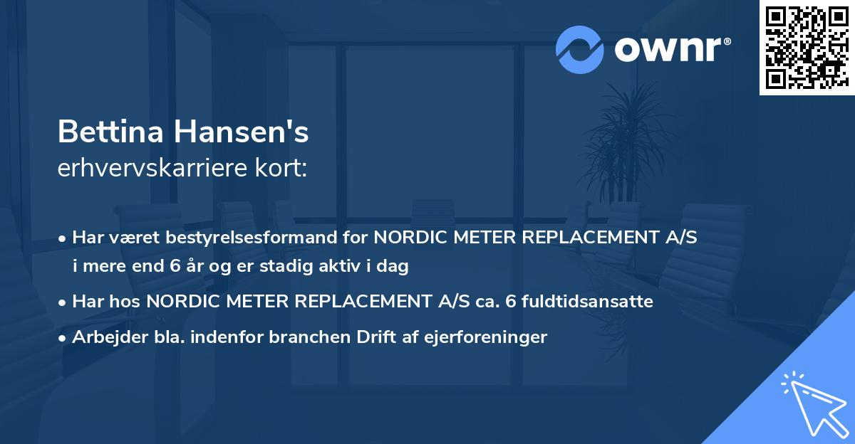 Bettina Hansen's erhvervskarriere kort