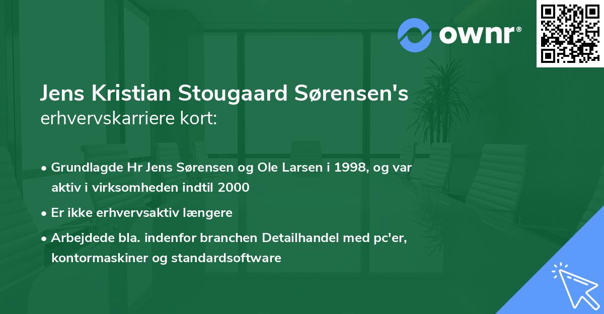 Jens Kristian Stougaard Sørensen's erhvervskarriere kort