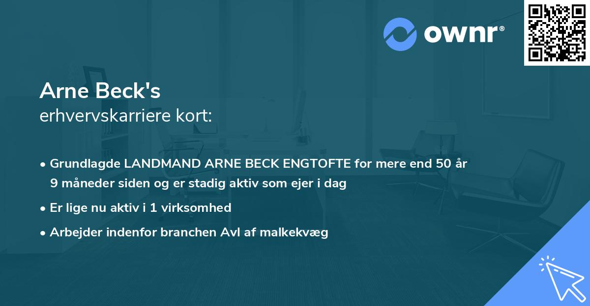 Arne Beck's erhvervskarriere kort