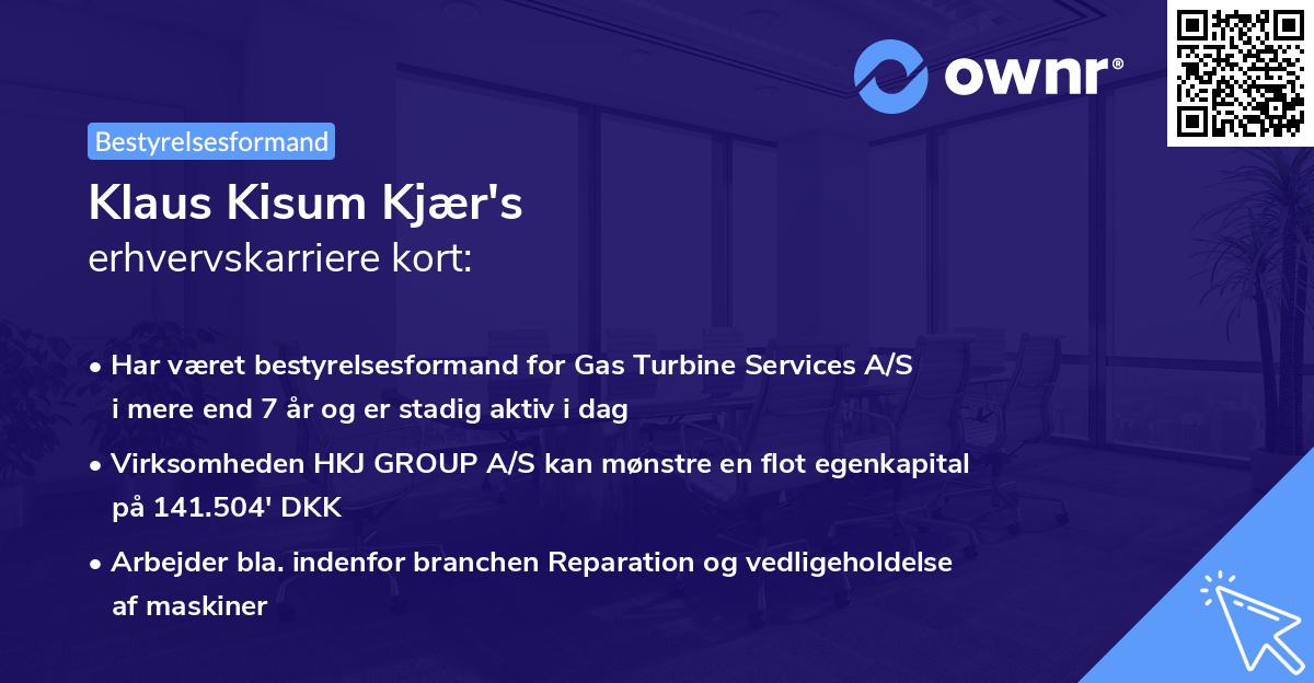 Klaus Kisum Kjær's erhvervskarriere kort