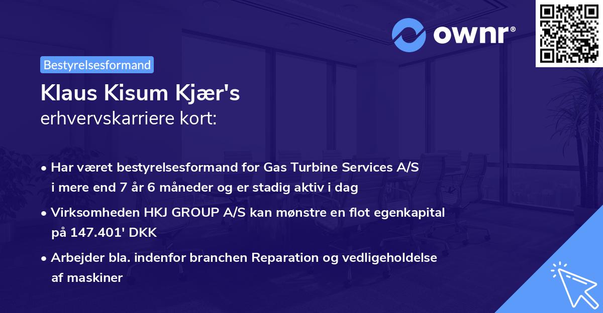 Klaus Kisum Kjær's erhvervskarriere kort