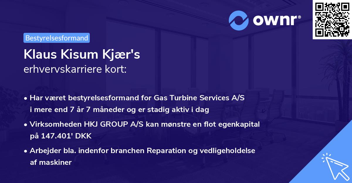 Klaus Kisum Kjær's erhvervskarriere kort