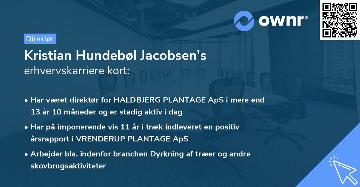 Kristian Hundebøl Jacobsen's erhvervskarriere kort