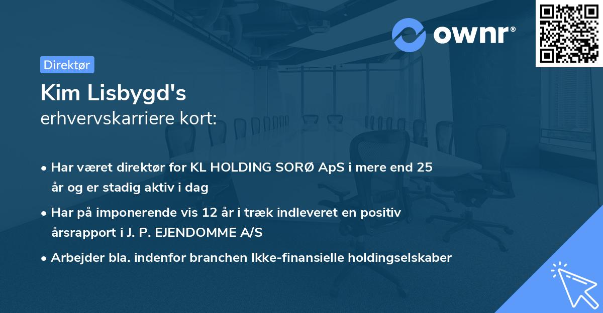 Kim Lisbygd's erhvervskarriere kort