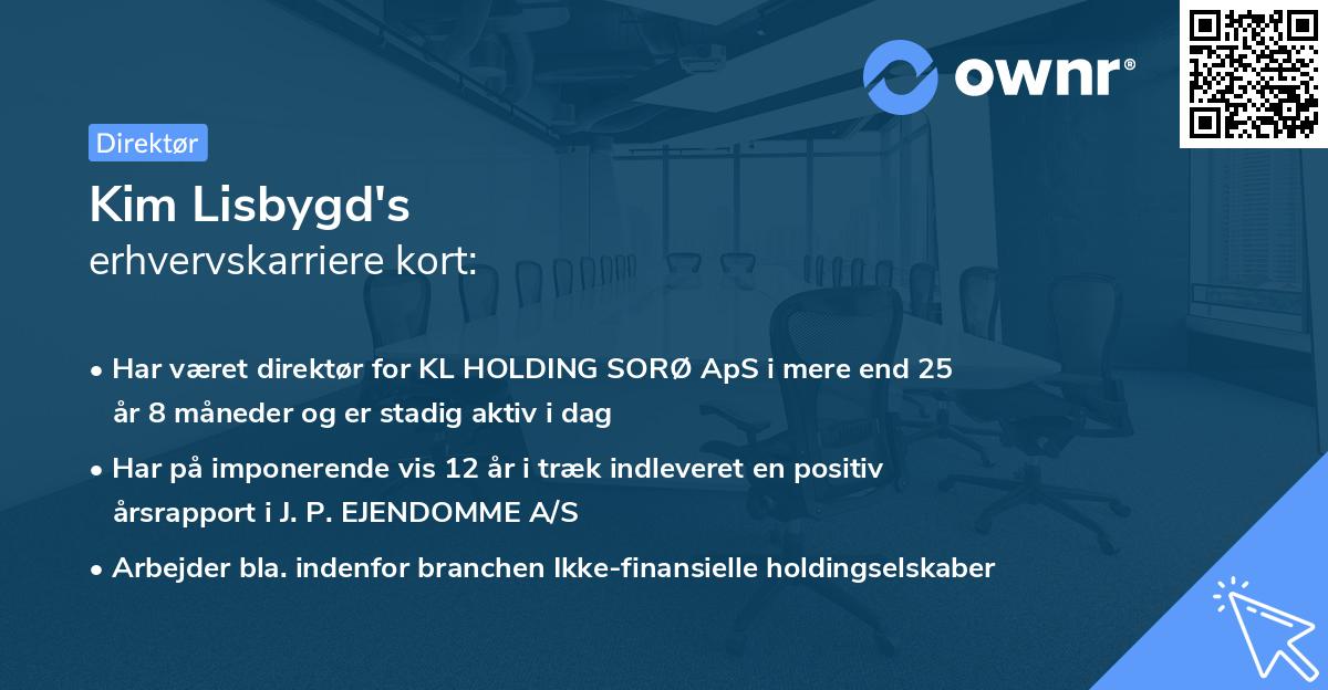 Kim Lisbygd's erhvervskarriere kort