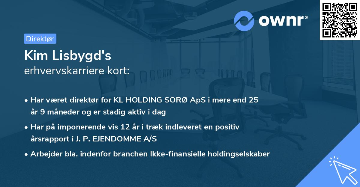 Kim Lisbygd's erhvervskarriere kort
