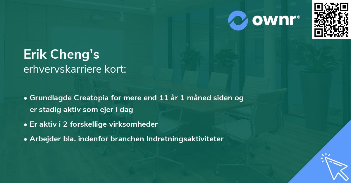 Erik Cheng's erhvervskarriere kort