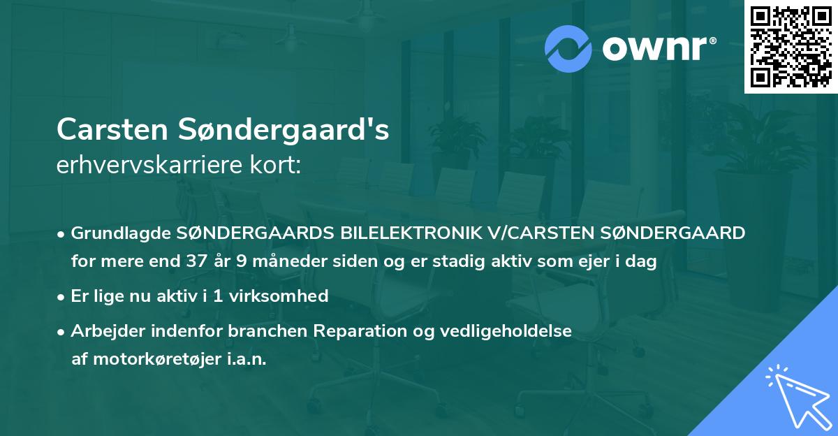 Carsten Søndergaard's erhvervskarriere kort