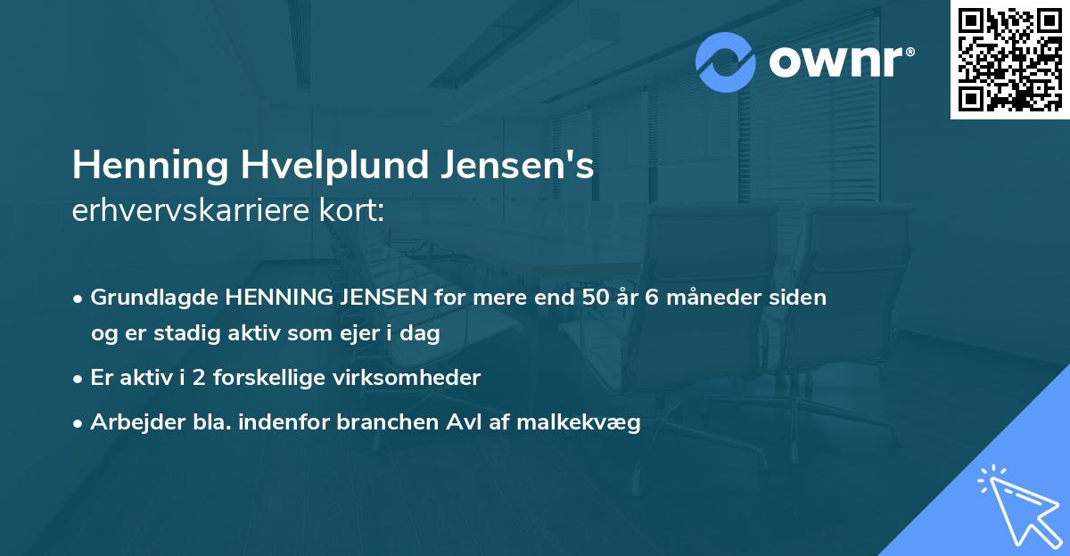 Henning Hvelplund Jensen's erhvervskarriere kort