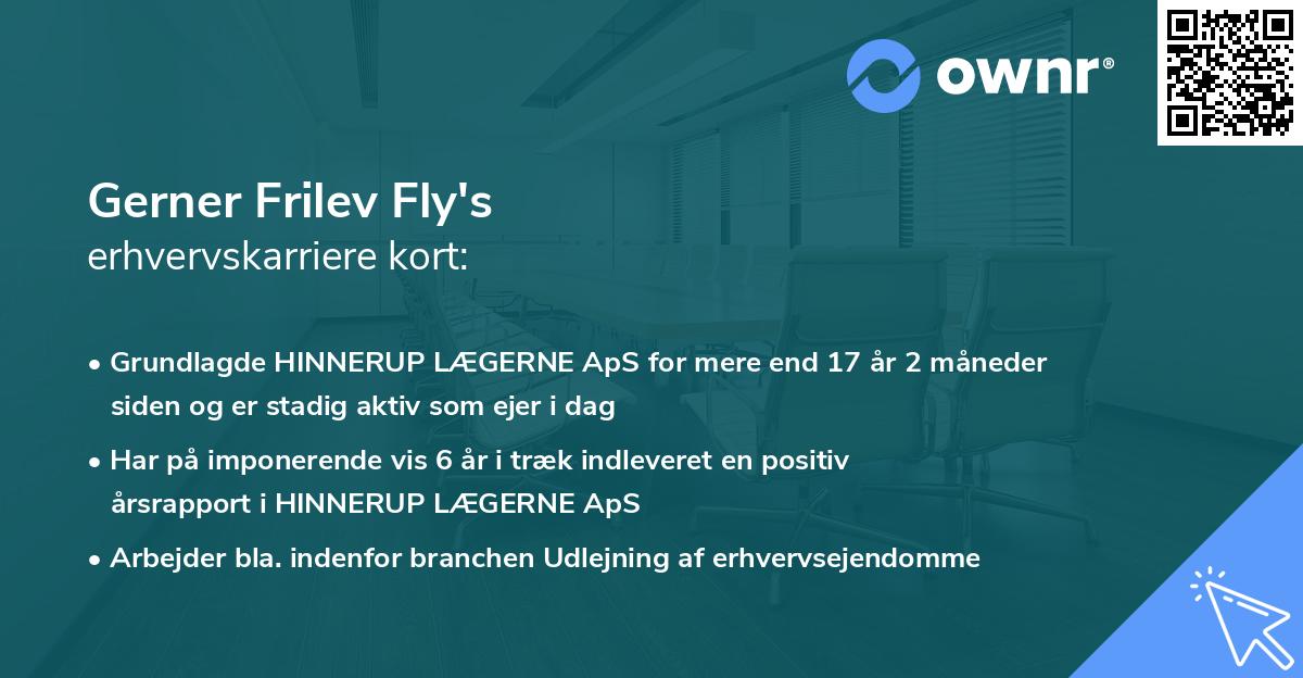 Gerner Frilev Fly's erhvervskarriere kort