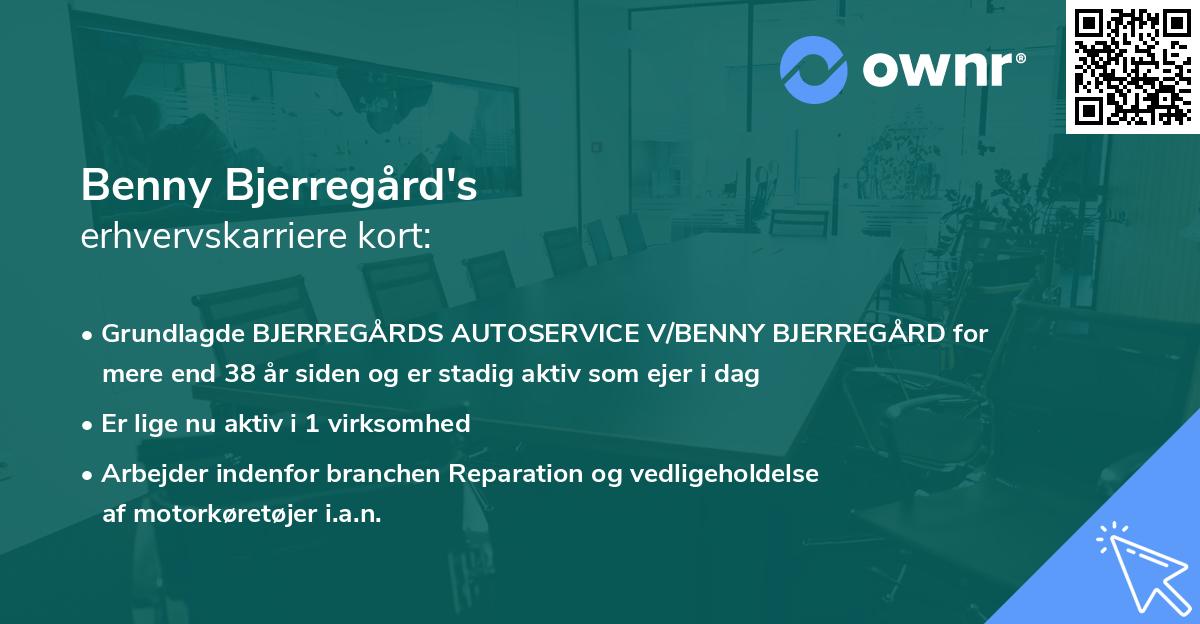 Benny Bjerregård's erhvervskarriere kort