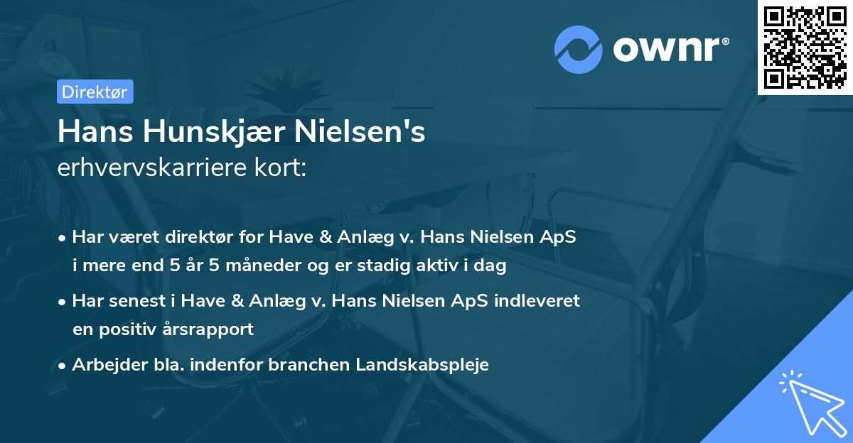 Hans Hunskjær Nielsen's erhvervskarriere kort