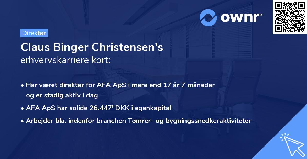 Claus Binger Christensen's erhvervskarriere kort