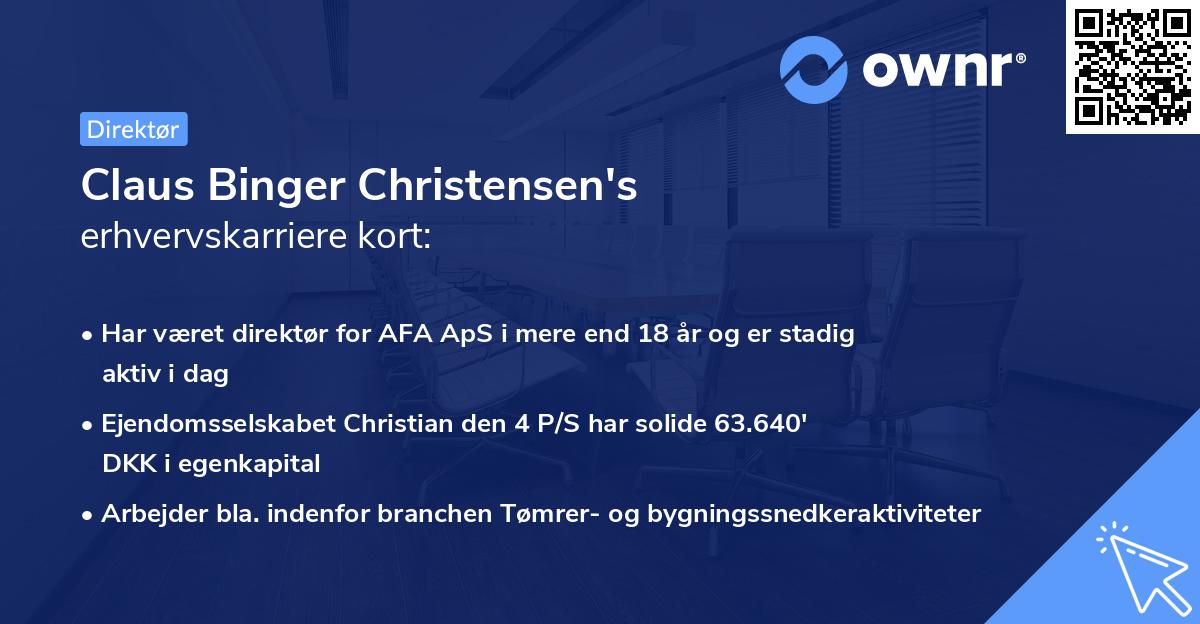 Claus Binger Christensen's erhvervskarriere kort
