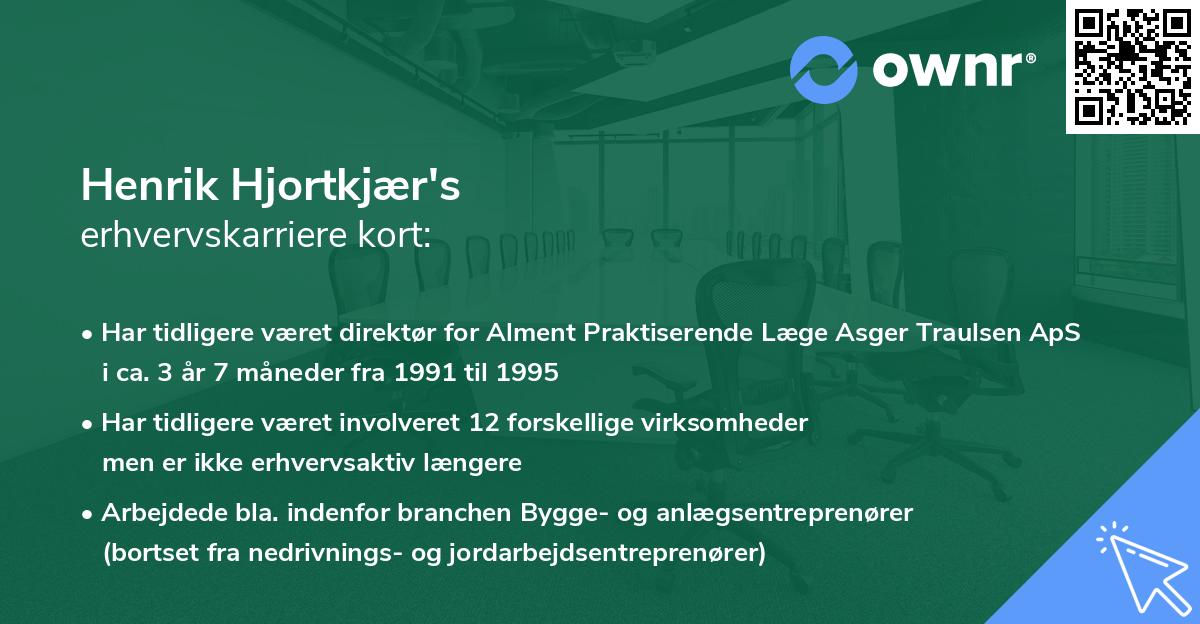 Henrik Hjortkjær's erhvervskarriere kort