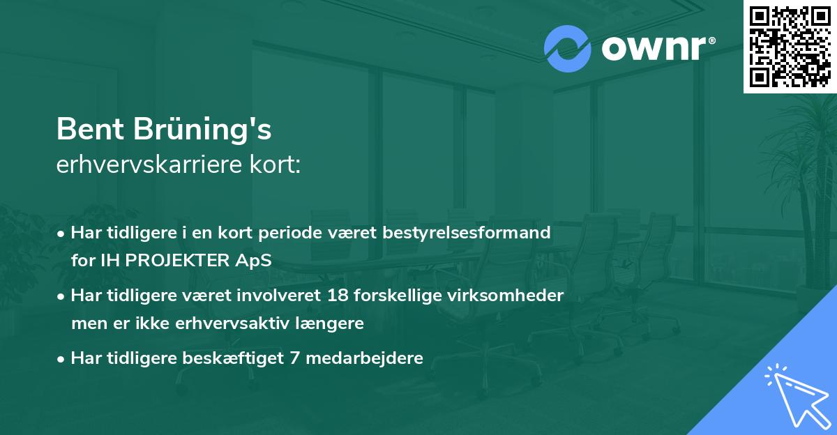 Bent Brüning's erhvervskarriere kort