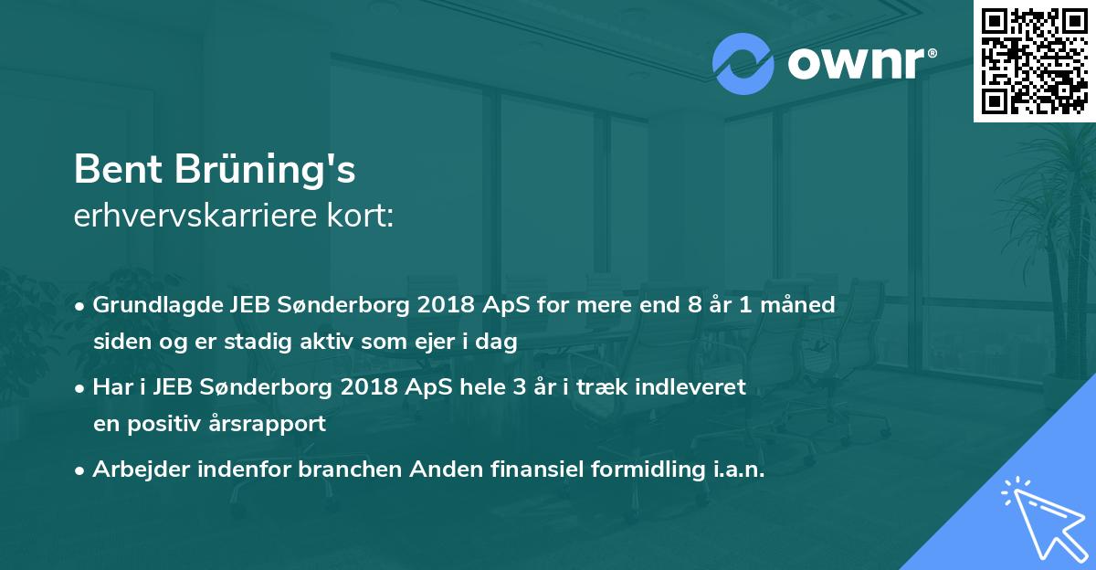 Bent Brüning's erhvervskarriere kort